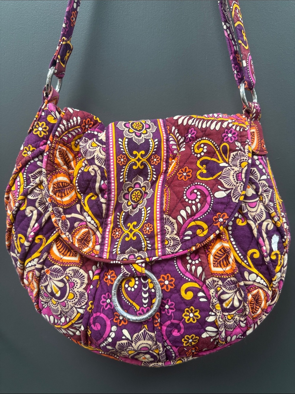 Vera Bradley Retired Raspberry Fizz Pinks Saddle Up Crossbody